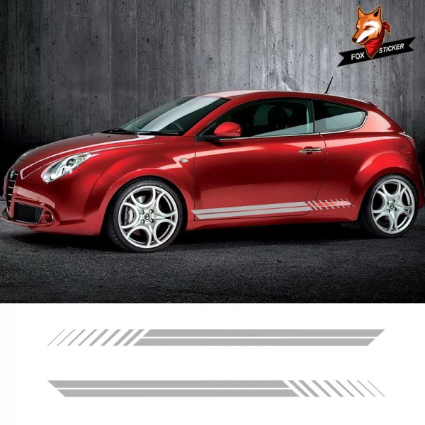 Vinyl Sticker Car Side Stripes Side Skirts Graphics Decals Racing Sport Car Stickers For Alfa Romeo Giulia Mito Spide